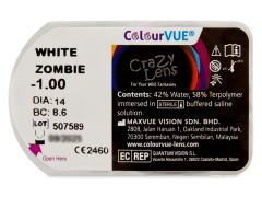 ColourVUE Crazy Lens - White Zombie - dioptrijske (2 kom leća)