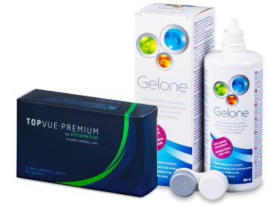 TopVue Premium for Astigmatism (6 kom leća) + otopina Gelone 360 ml