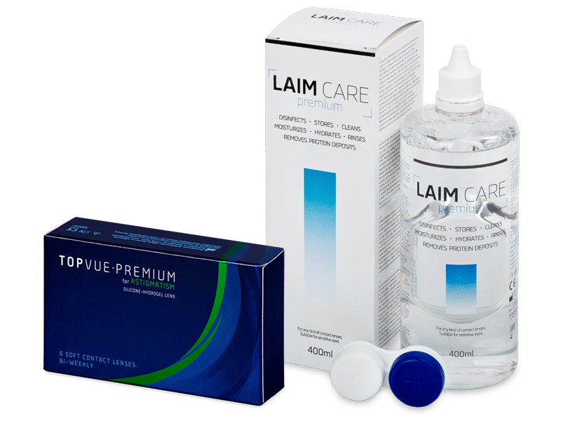TopVue Premium for Astigmatism (6 kom leća) + otopina Laim-Care 400 ml