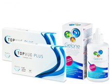 TopVue Plus (2x6 čoček) + roztok Gelone 100 ml
